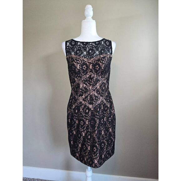 Aidan Mattox Dresses & Skirts - Aidan Mattox Dress Sz 8 Black Lace Jacquard